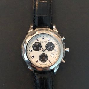 Swarovski Women’s Crystal Watch w/ Leather Strap